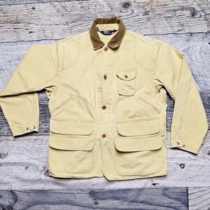 Vintage Polo Ralph Lauren Canvas Hunting Jacket Corduroy Collar Extract Pockets